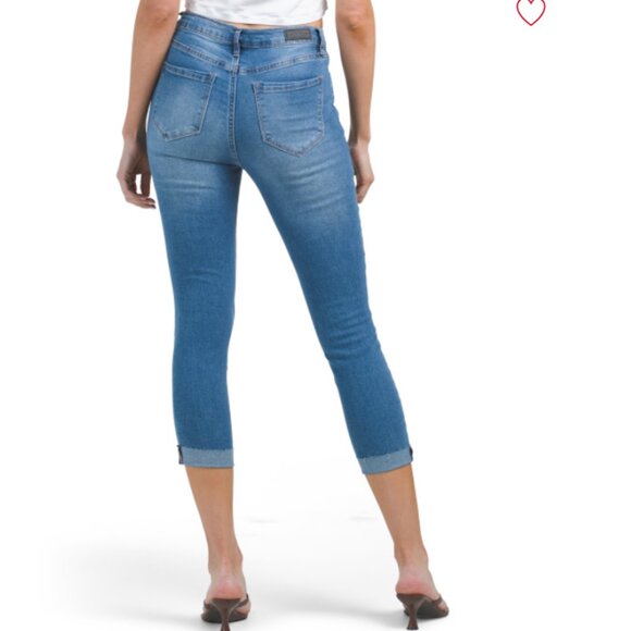 NEW  NICOLE MILLER NEW YORK Raw Cuff Cropped Jeans  for womens 725 2j1 - Picture 2 of 3